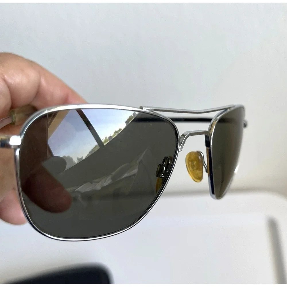 Vintage RANDOLPH ENGINEERING AF 52-20 Silver Gray Aviator Pilot Sunglasses 5 1/2